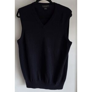 The Men's Store Bloomingdale's Vest L Black Cashmere Sleeveless Gilet Waistcoat